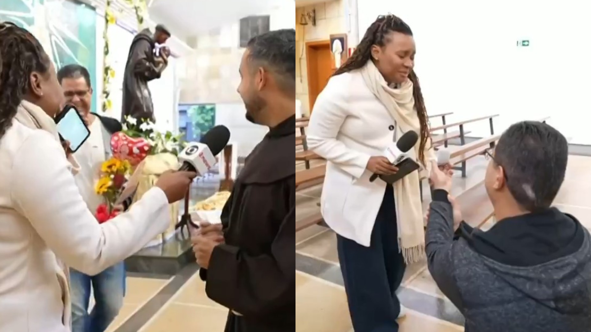 Repórter da Globo recebe pedido de casamento ao vivo e a câmera não perdeu nada