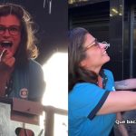 Renata Vasconcellos surpreendida por fã nos EUA e a internet foi junto