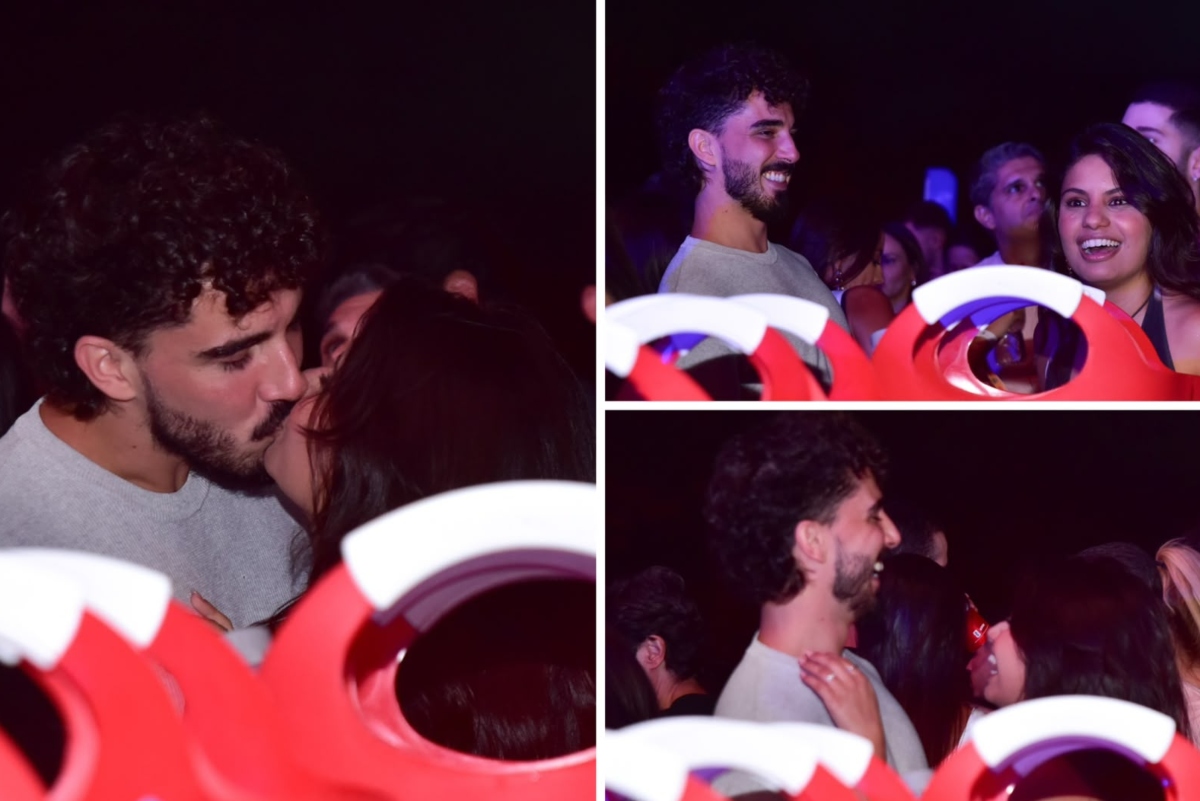 Gabriela Panquequinha e Gabão flagrados aos beijos em evento em São Paulo