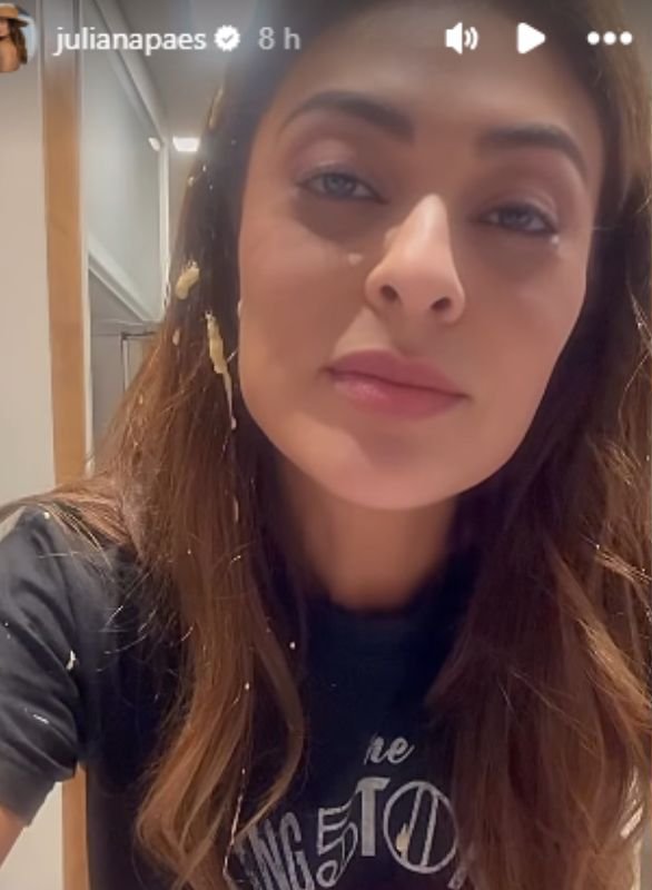 Juliana Paes tentou fazer bolo, a cozinha não sobreviveu