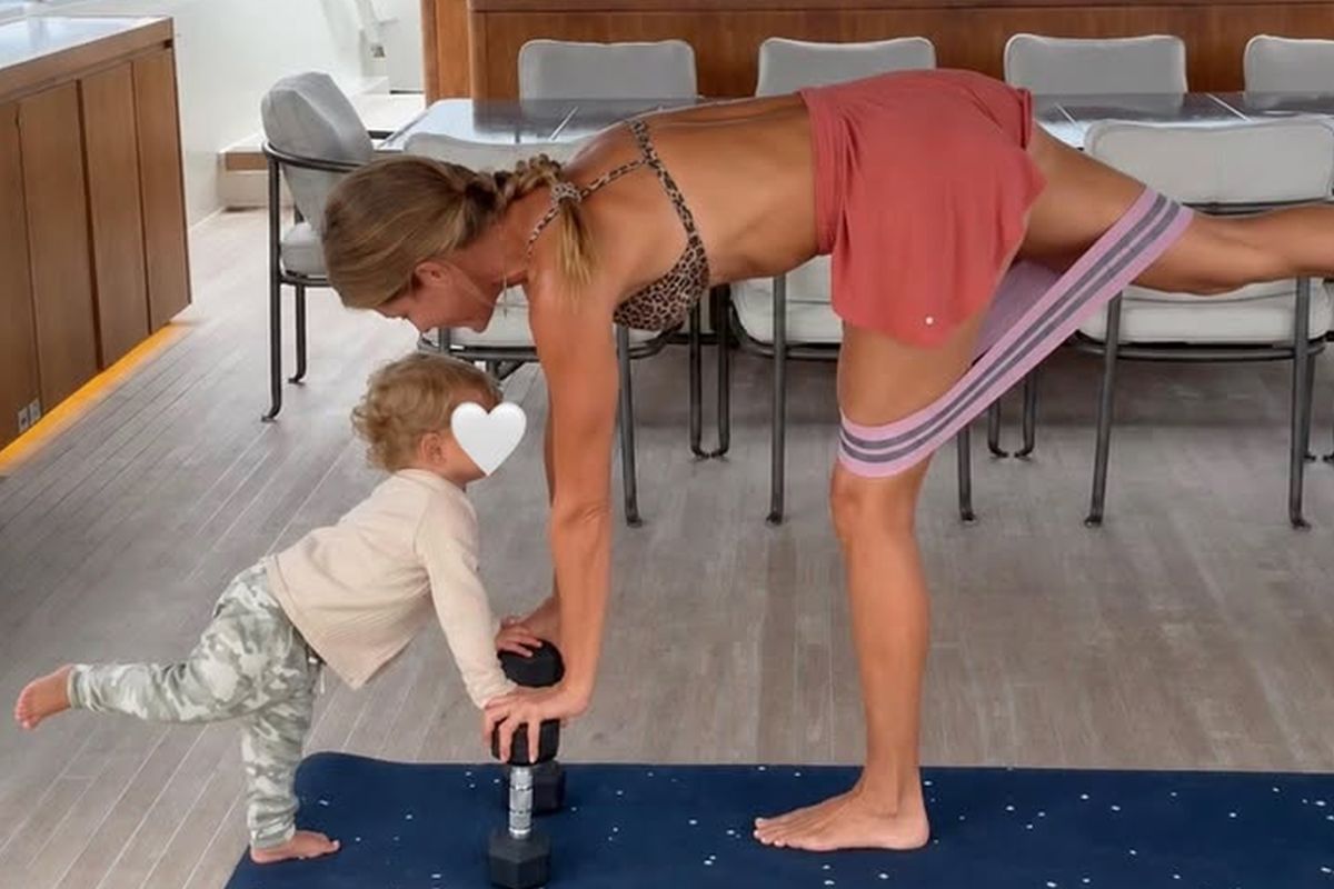 Gisele Bündchen treina em iate com filho de 18 meses e ninguém aguenta