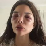 Câmeras mostram seguranças ajudando empresário a levar Giullia Falcão para dentro de casa durante agressão