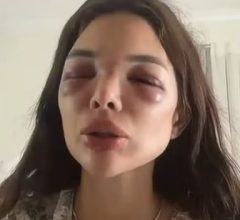 Câmeras mostram seguranças ajudando empresário a levar Giullia Falcão para dentro de casa durante agressão