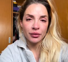 Clara Aguilar chora e acusa ex de abuso e chantagem com guarda do filho