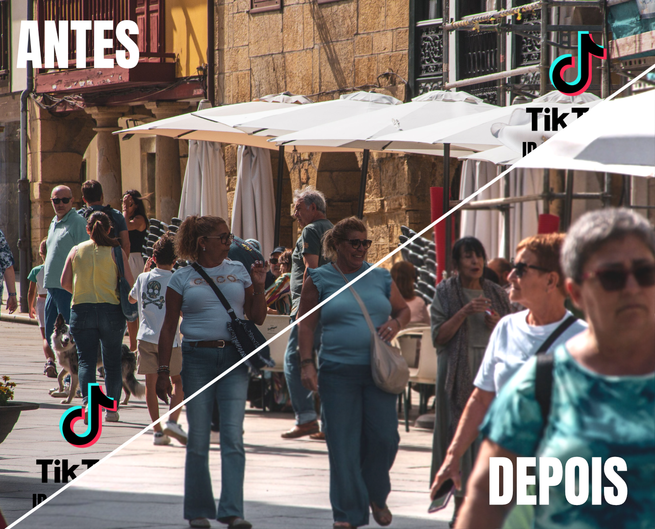 Comparação de vídeo com e sem marca d’água do TikTok
