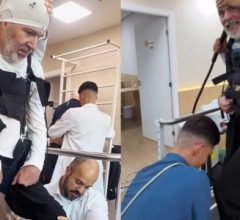 Mingau aparece de pé em fisioterapia e filha celebra: "Dá risada e é feliz"