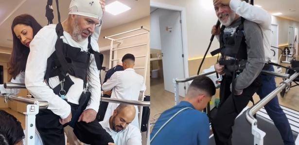 Mingau aparece de pé em fisioterapia e filha celebra: "Dá risada e é feliz"